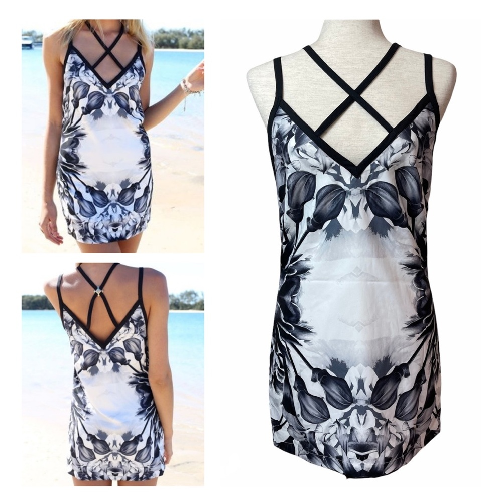 Sabo Skirt Neutral Blooms Floral Mini Dress